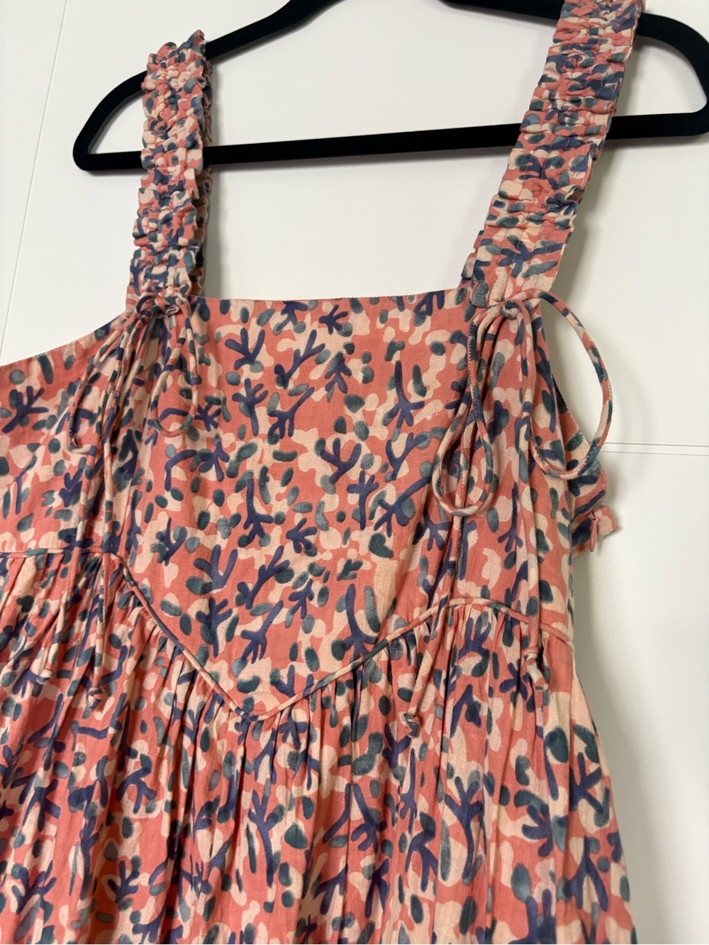 MIRTH Newport midi dress in geranium size L coral cotton - Picture 6 of 16